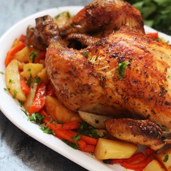 poulet rôti avec légumes...